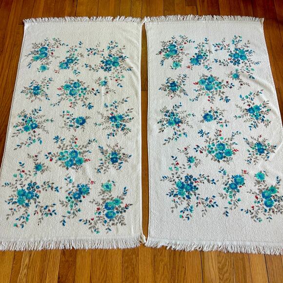 Vintage Cannon Monticello Floral Towel Set of 2 with Fringe - Picture 1 of 16